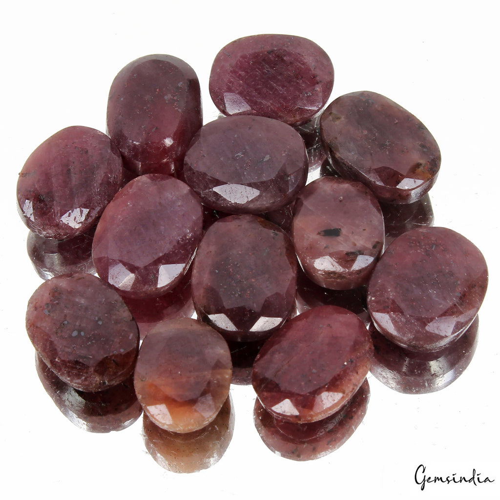 Natural Untreated Red Ruby Certified Lot 260 Ct Oval Cut Loose Gems For Jewelry