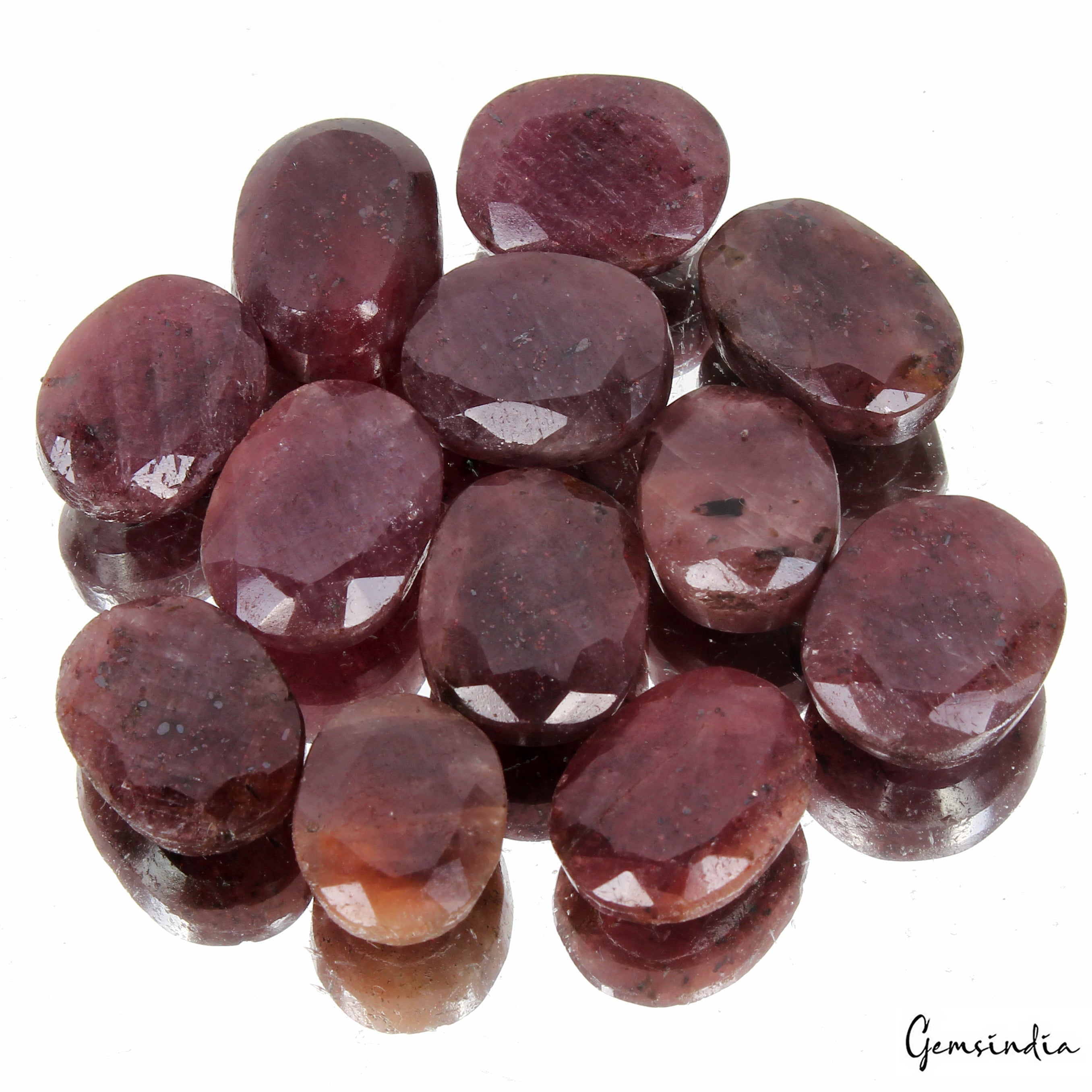 Natural Untreated Red Ruby Certified Lot 260 Ct Oval Cut Loose Gems For Jewelry