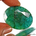 Emerald Loose Gemstone, Color Enhanced, Green — 39 x 30 x 10mm, 93.20 Ct, Zambia