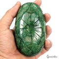 2200 Ct Natural Green Brazilian Emerald Oval Cut Carving Earth Mined Loose Gems
