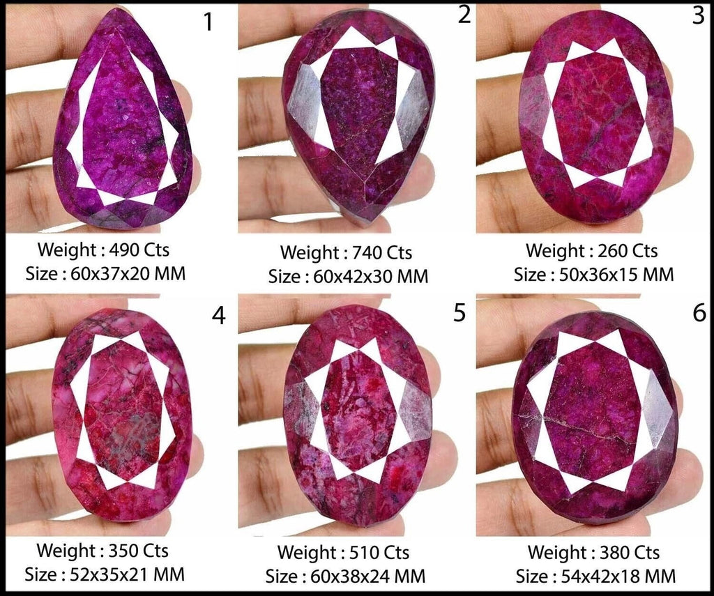 2730 Ct/6 Pc Natural Pink Red Ruby Mixed Cut Loose Madagascar Wholesale Gems Lot