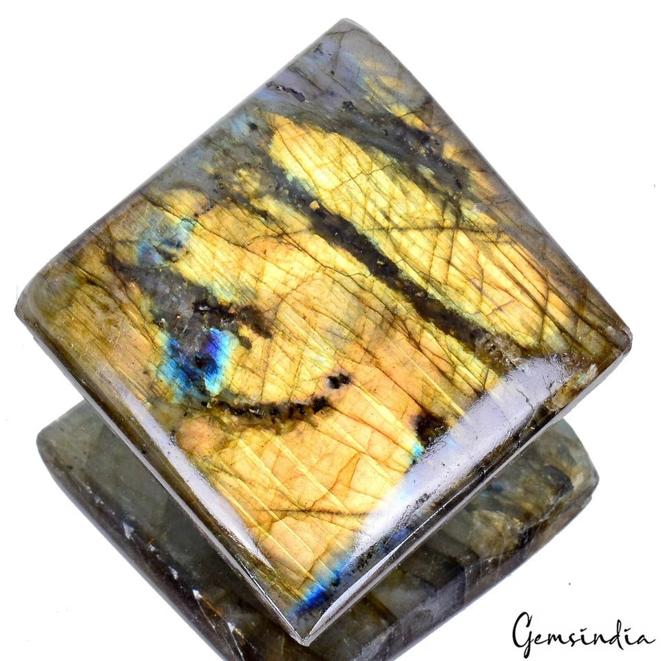 Labradorite Cabochon, Untreated — 48x48x7 mm, 375 Ct
