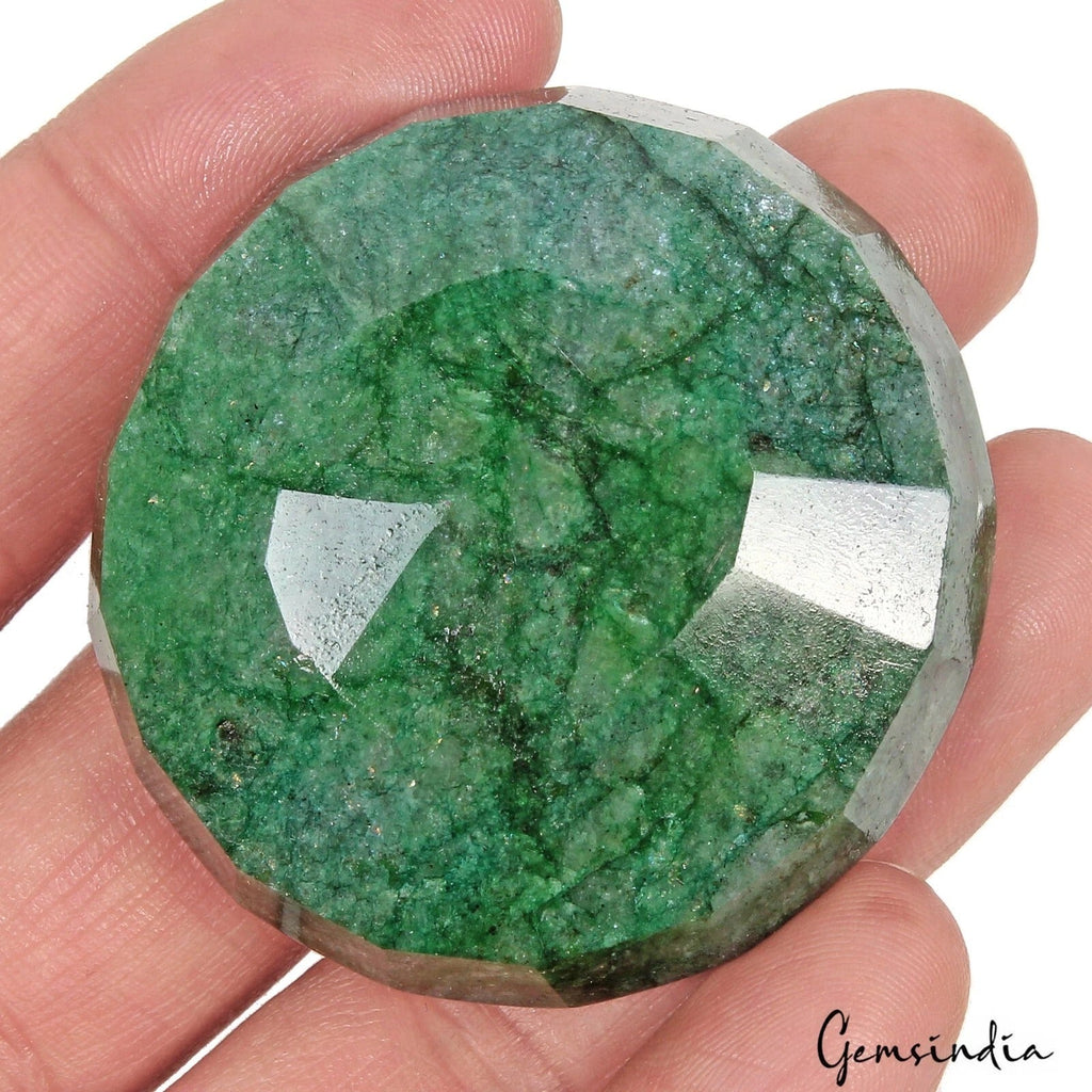 Natural Green Brazilian Emerald Round Cut Faceted Earth Mined 360 Cts Gemstone