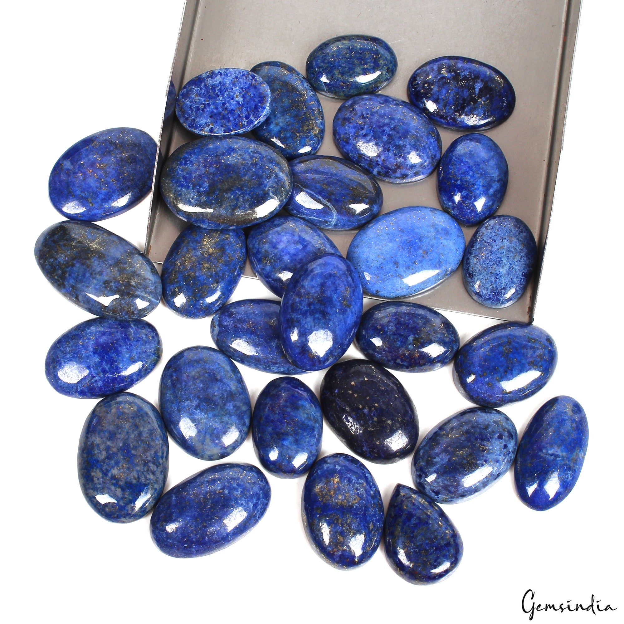 750 Ct Natural Blue Lapis Lazuli Oval Cabochon Loose Wholesale Gemstone Lot 29Pc