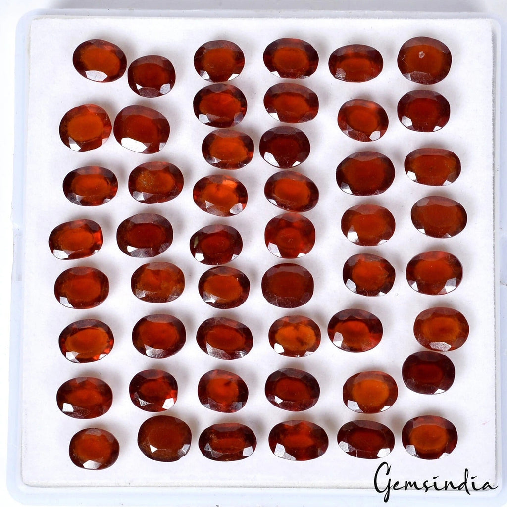 149.00 Ct Natural Untreated Hessonite Garnet Oval Cut Faceted 8-10mm Loose Gems