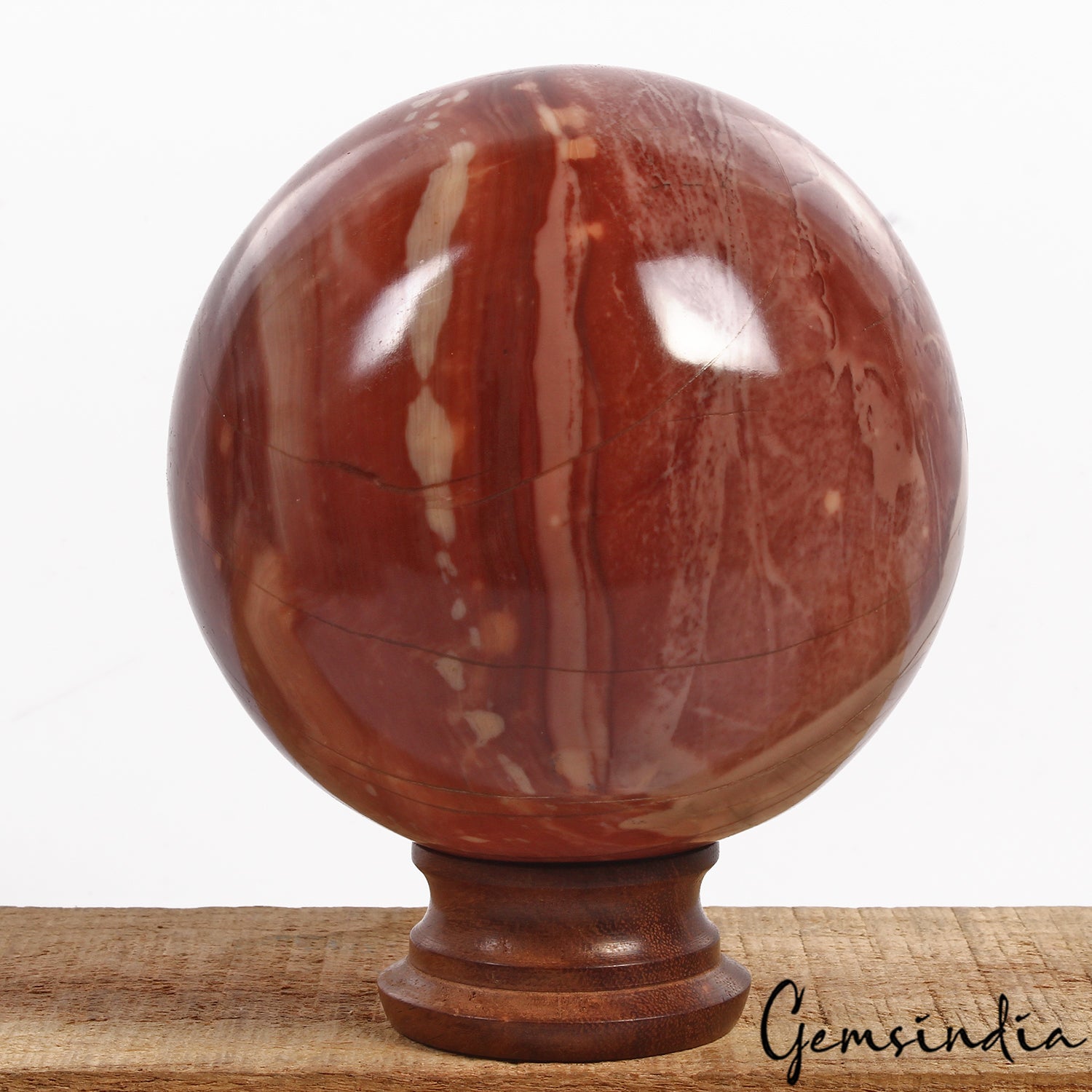 Red Jasper Sphere, Untreated — 4.2" in diameter, 1.818 Kg (9090 Ct), Madagascar