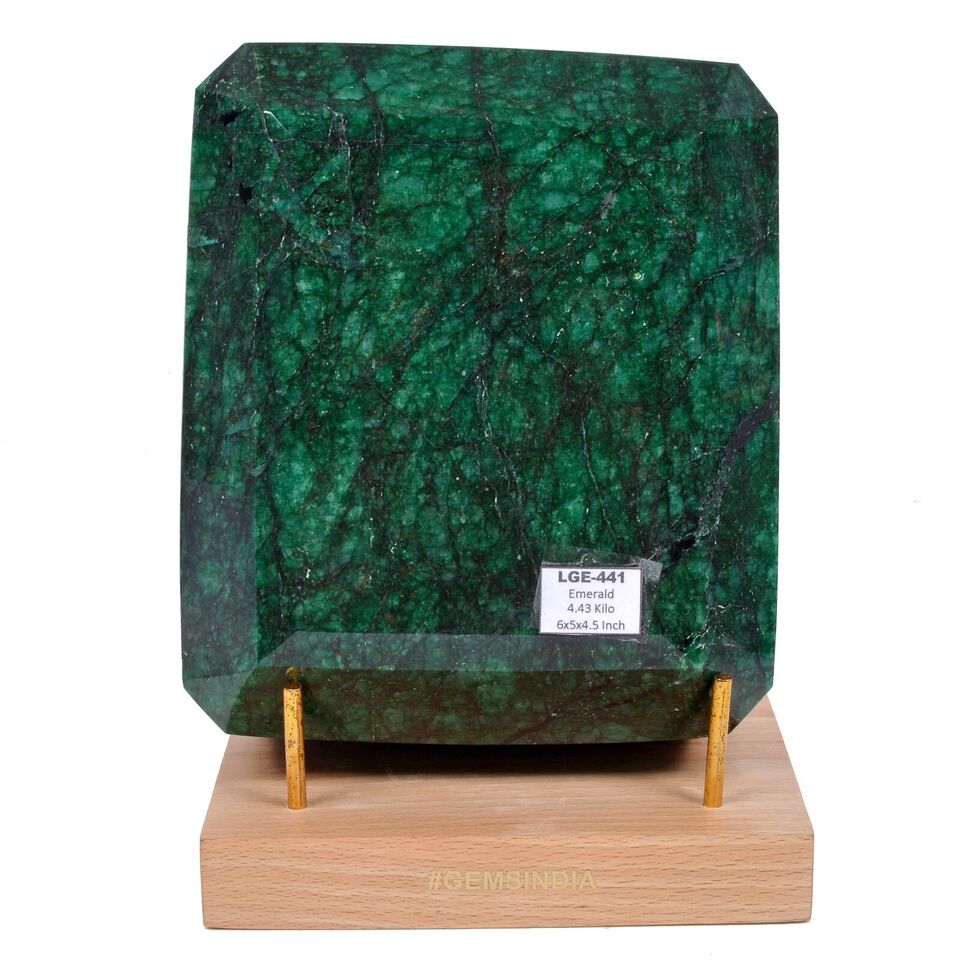 4.43 Kg Natural Brazilian Bottle Green Emerald Octagon Cut Museum Size Loose Gem