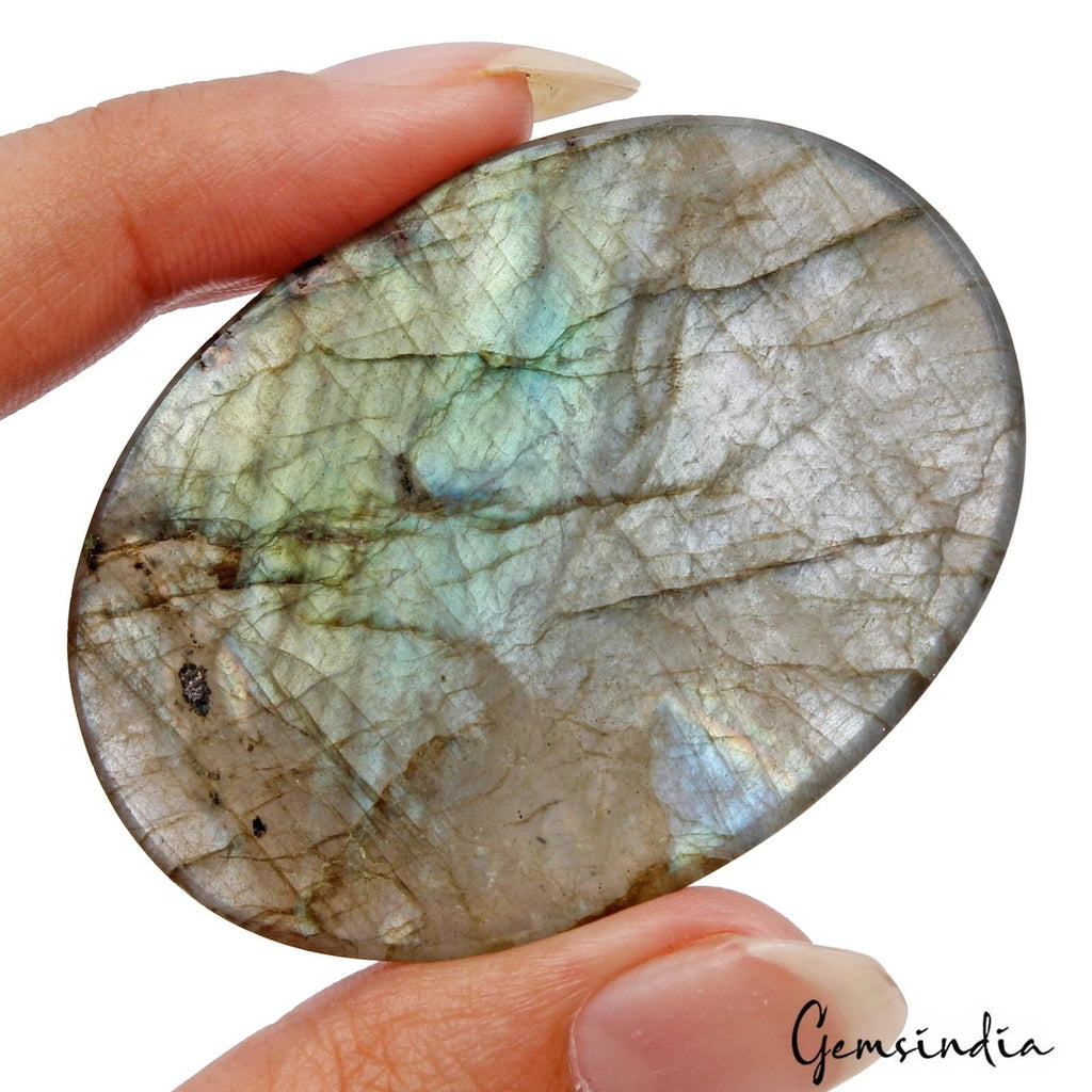 140.60 Cts Natural Untreated Green Shine Labradorite Oval Loose Gem For Pendant