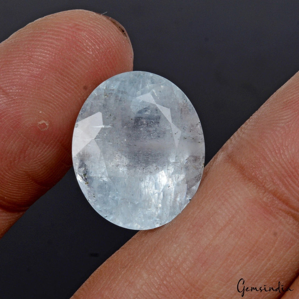 Certified 16.80 Cst Natural Brazilian Aquamarine Loose Cut Faceted Large Gem