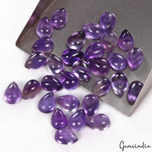 Amethyst Lot, Loose Gemstone, Purple — 30 Pieces, 7mm, 24.90 Ct, Madagascar