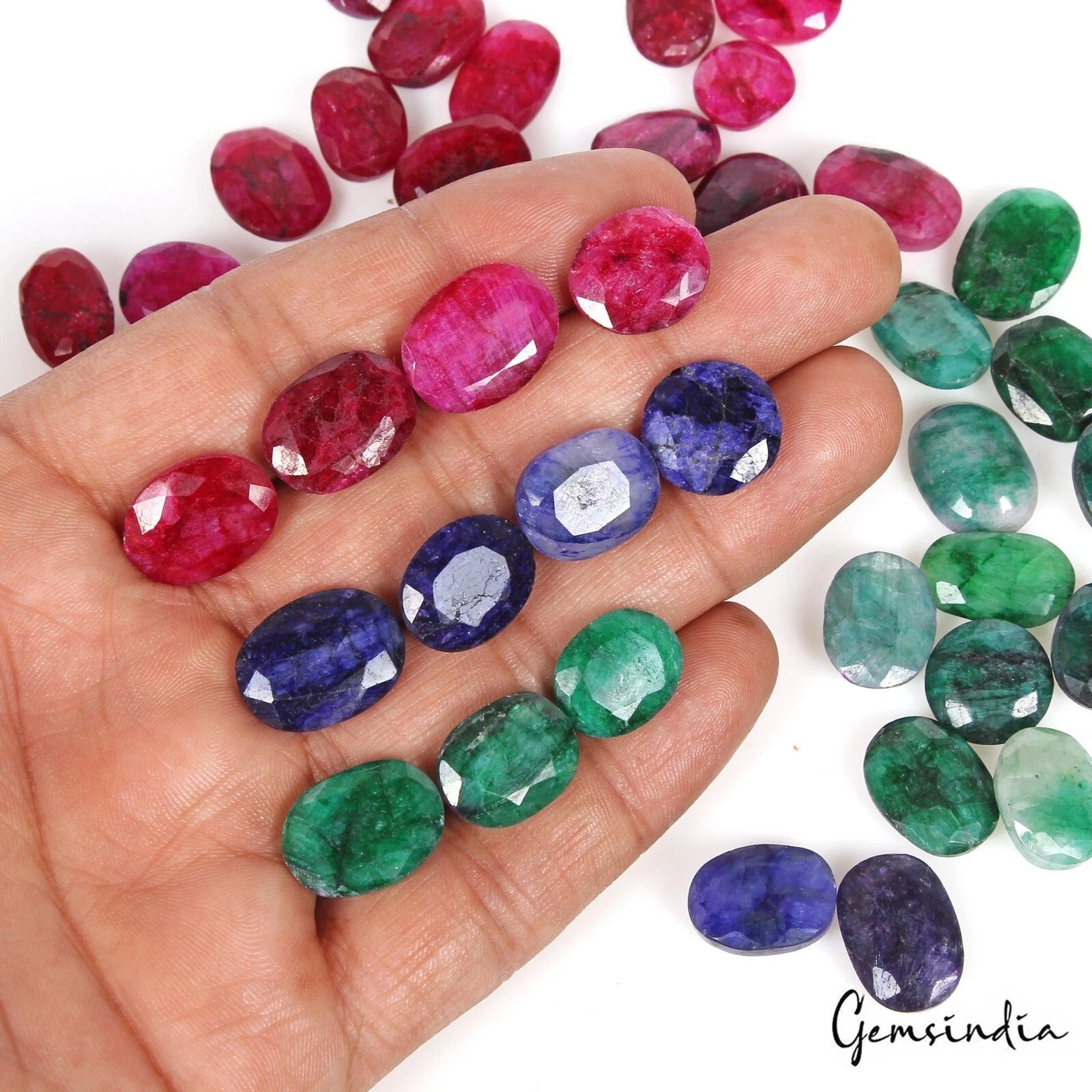 Beryl Lot, Loose Gemstone, Color Enhanced — 40 Pieces, 11mm to 19mm, 340 Ct