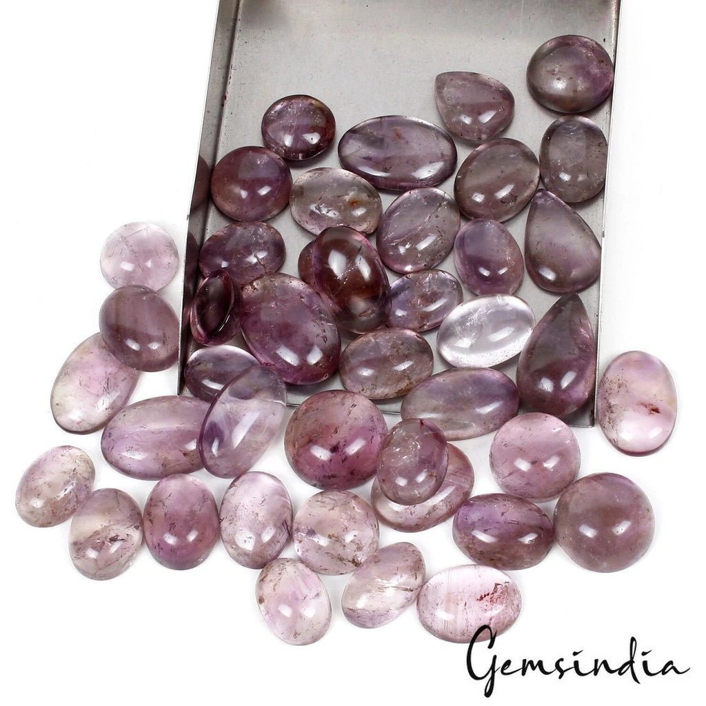 870 Cts/42 Pcs Natural Brazilian Purple Amethyst Mix Cab Loose Gems For Jewelry