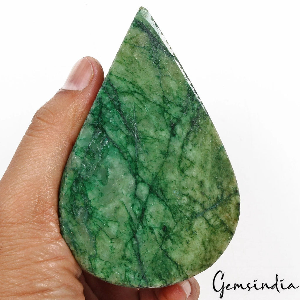 Brazilian Emerald Carving, Color Enhanced — 106x70x50mm, 2380 Ct, Brazil