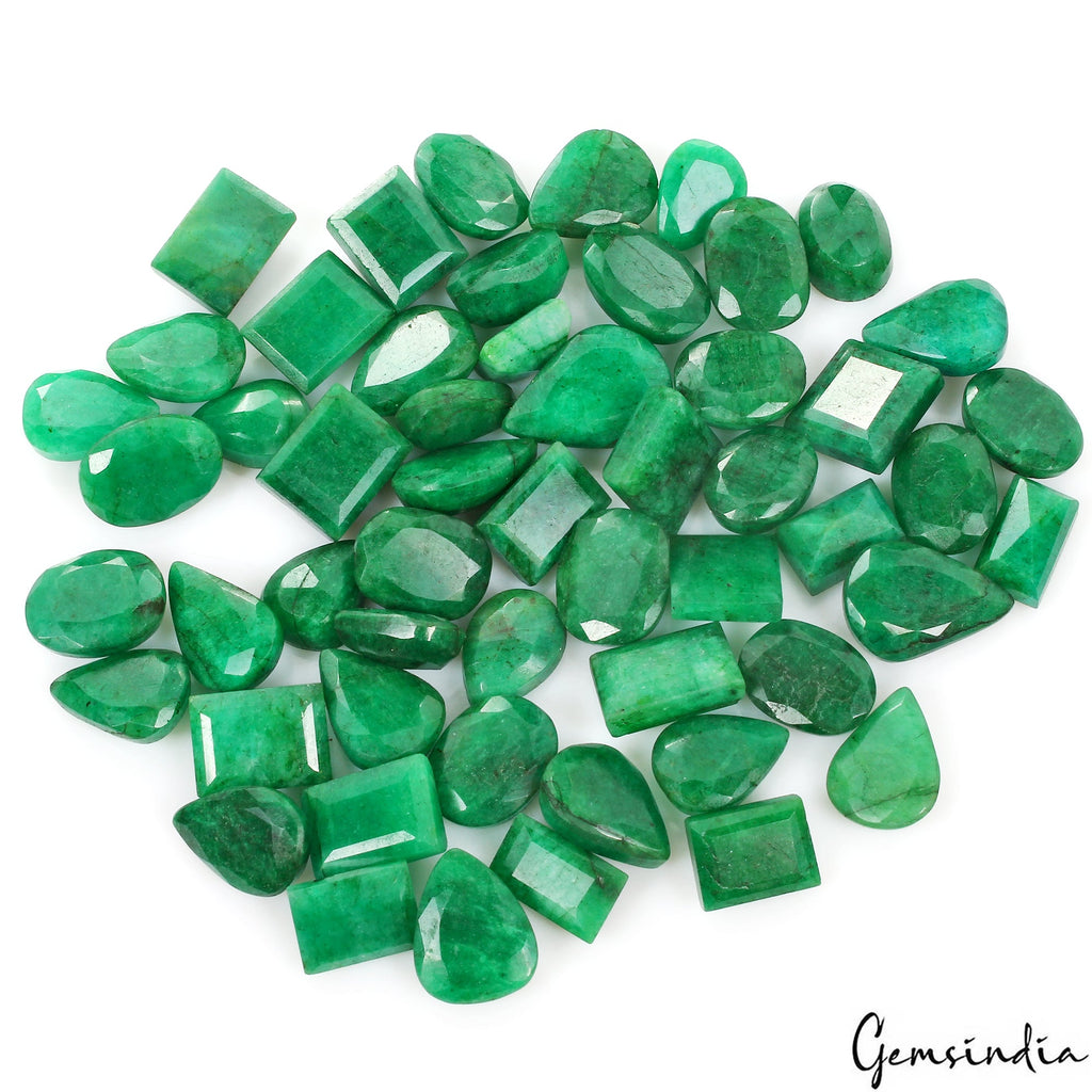 800 Ct Natural Finest Green Emerald Mix Cut Loose AAA Grade 13-23mm Gemstone Lot