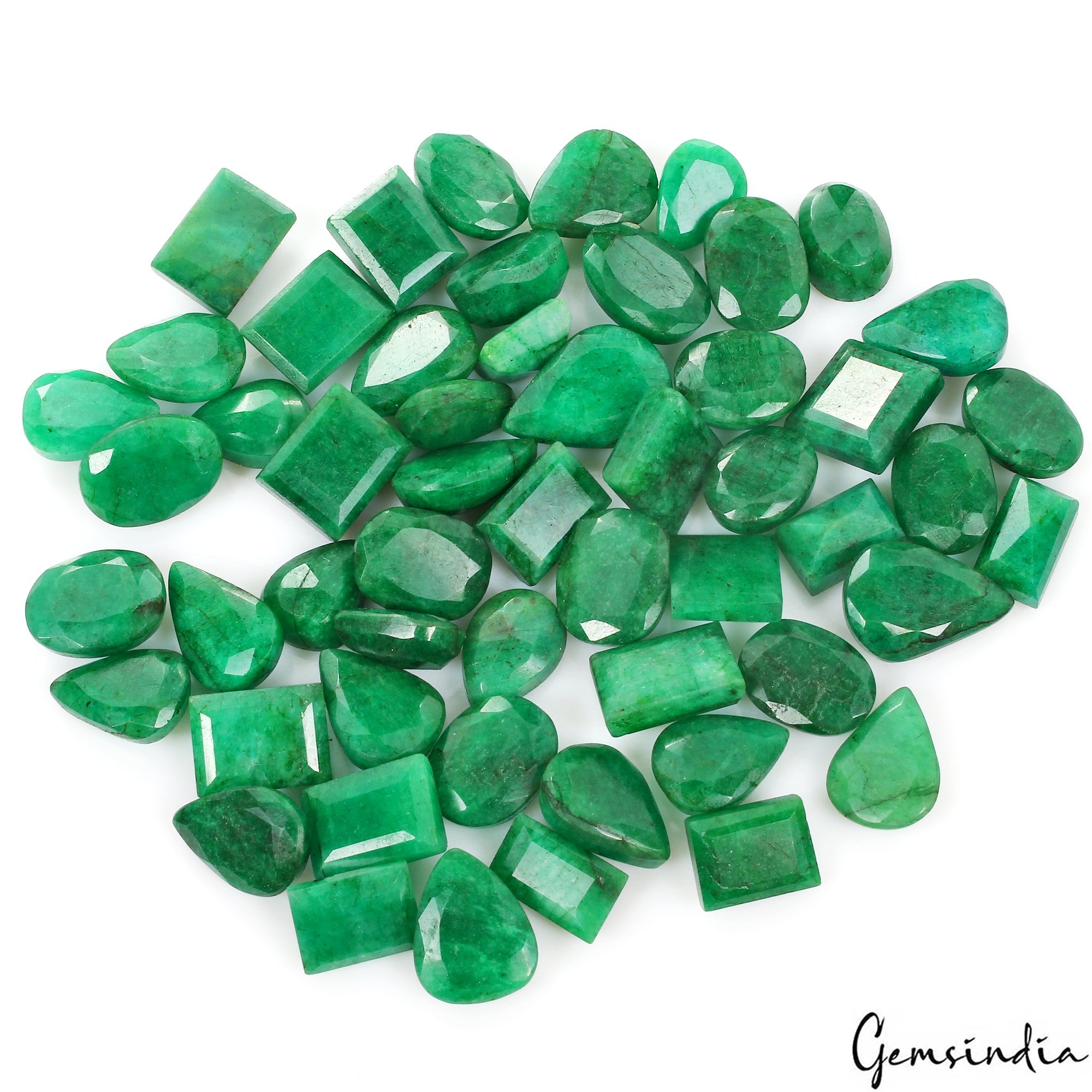 800 Ct Natural Finest Green Emerald Mix Cut Loose AAA Grade 13-23mm Gemstone Lot