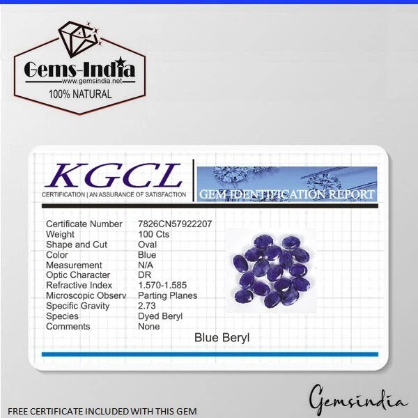 Certified 100 Cts/17 Pcs Natural Blue Beryl Oval Faceted Loose Gems For Jewelry