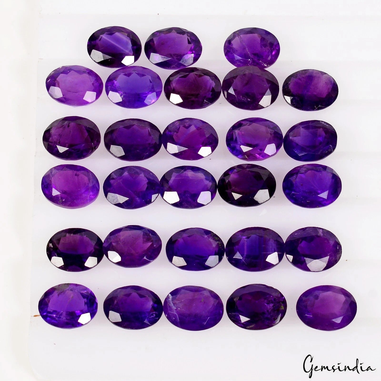 Amethyst Loose Gemstone, Untreated, Purple — 8mm to 9mm, 51.30 Ct