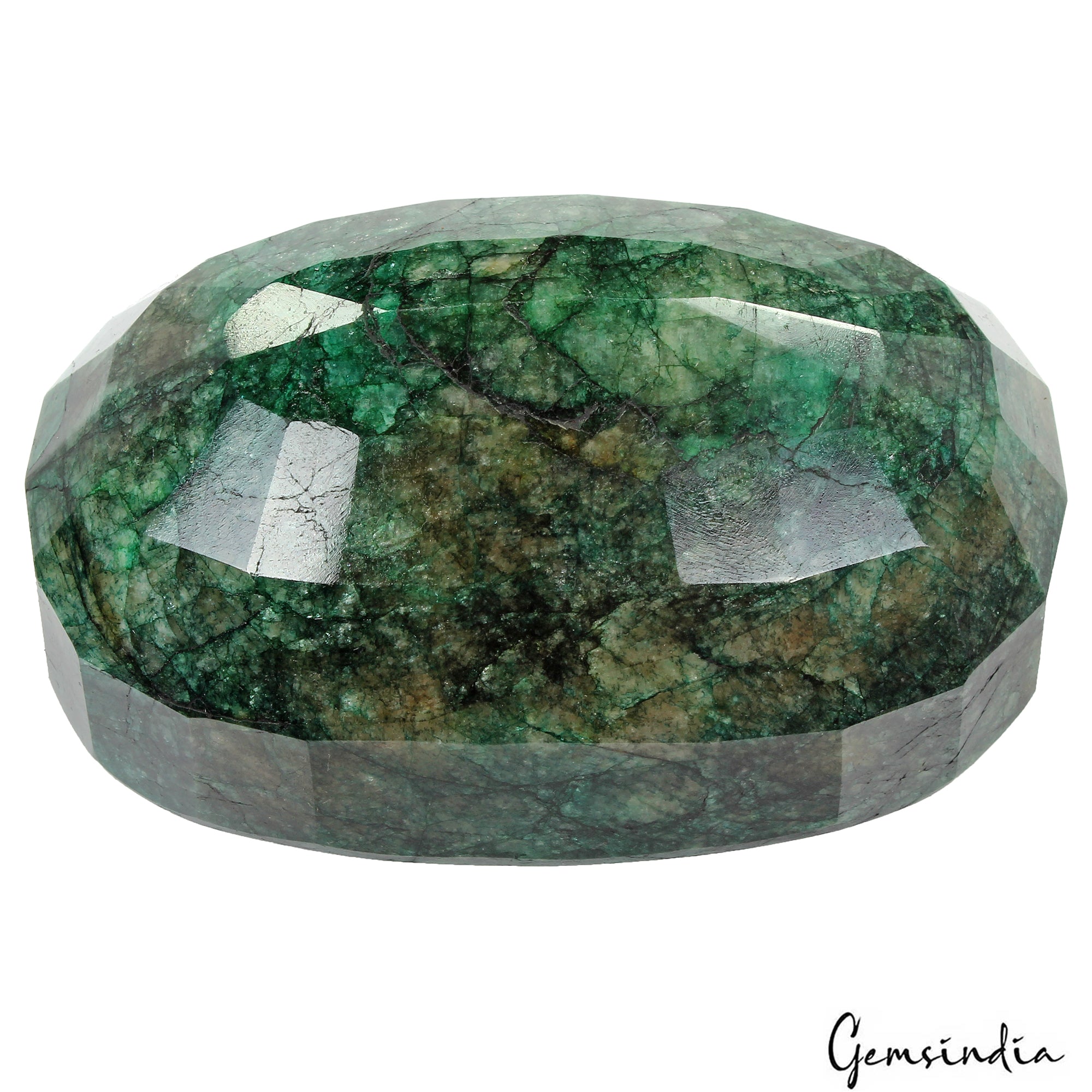2140 Ct Natural Green Brazilian Oval Faceted Emerald Earth Mined Loose Gemstone