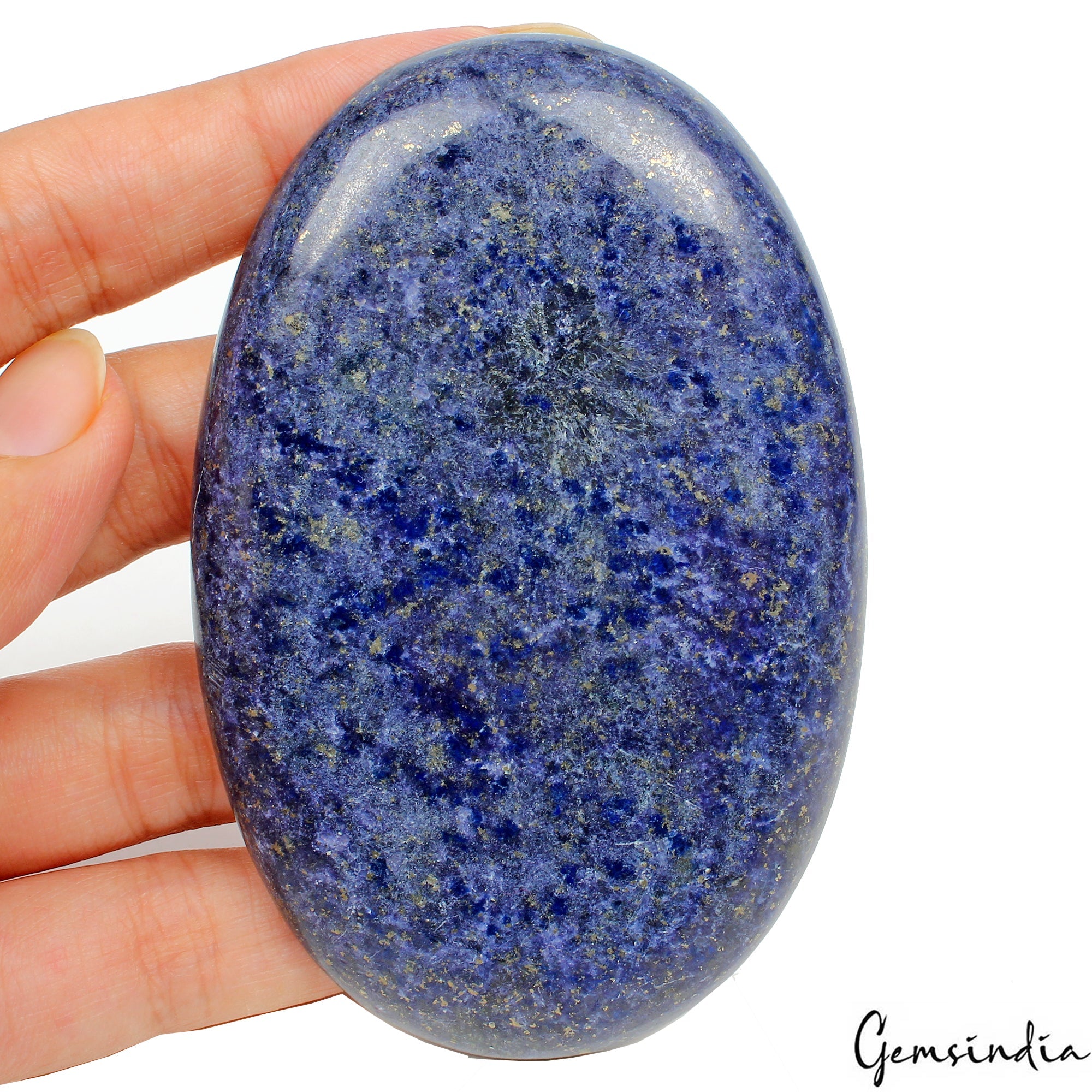 520 Ct Natural Blue Lapis Lazuli With Gold Pyrite Oval Cut Cab Pendant Size Gems
