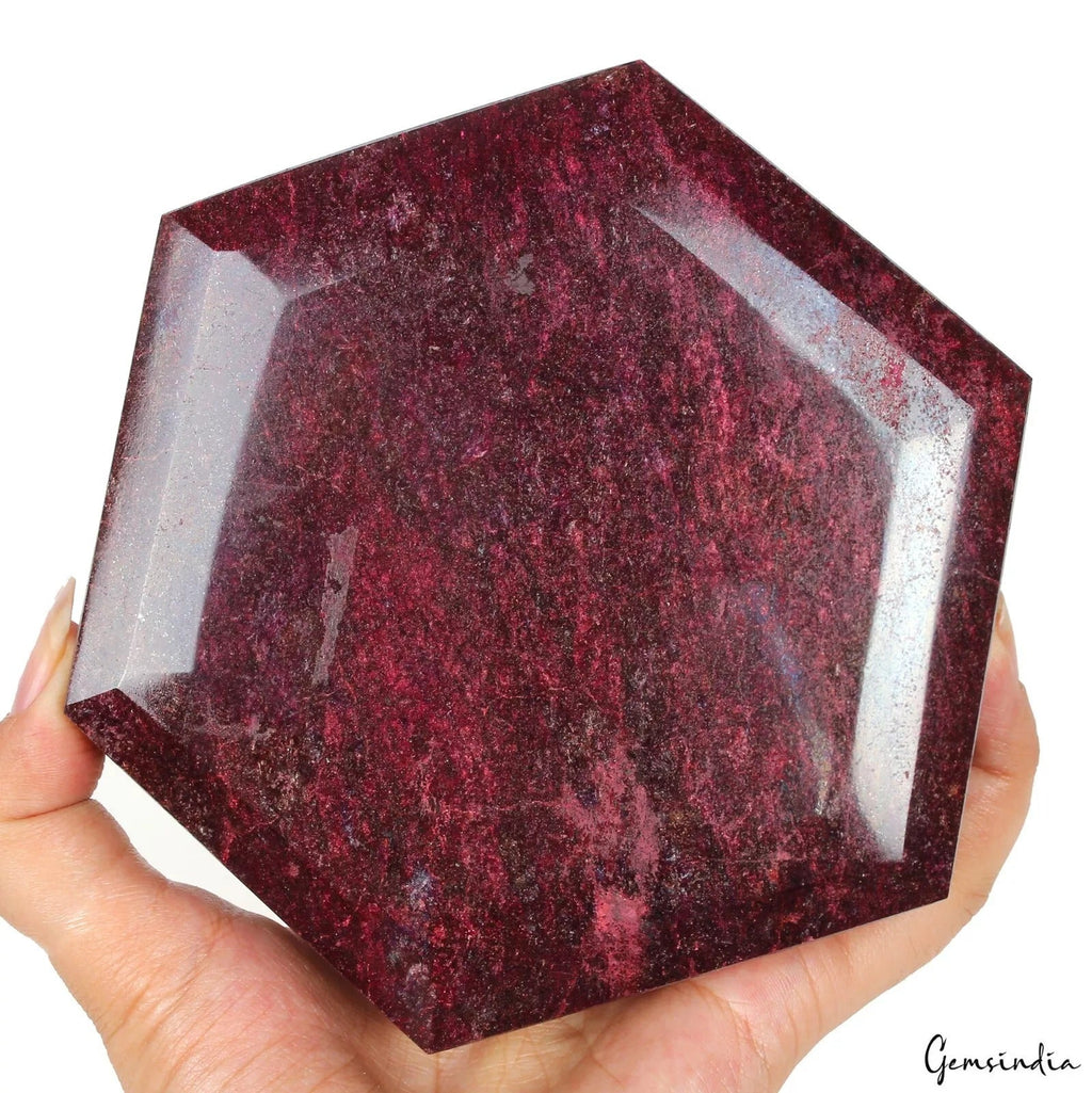 1.6 Kg Natural Red Ruby Huge Hexagon Faceted Madagascar Museum size Gemstone NM
