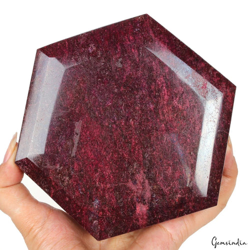 1.6 Kg Natural Red Ruby Huge Hexagon Faceted Madagascar Museum size Gemstone NM