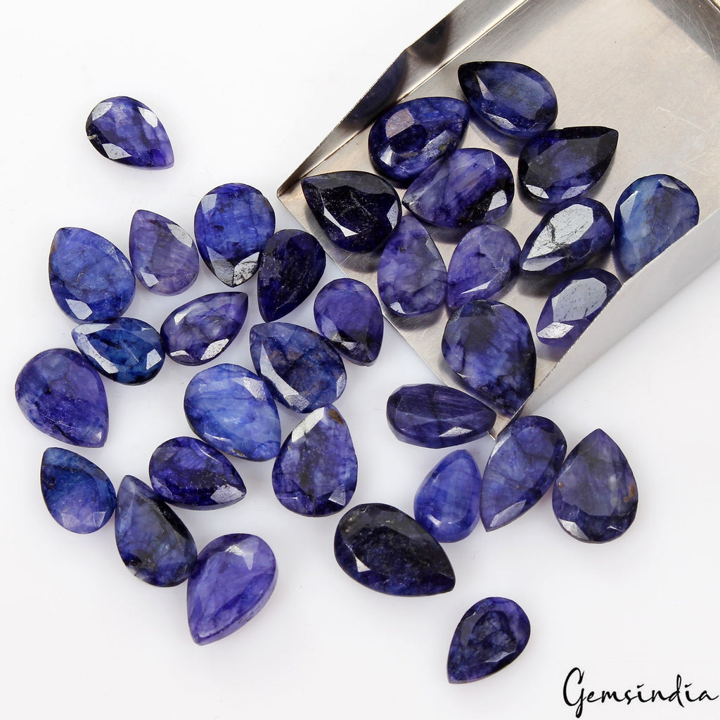 140 Ct Natural Top Quality Blue Beryl Pear Cut Loose Gemstones For Jewelry 33 Pc
