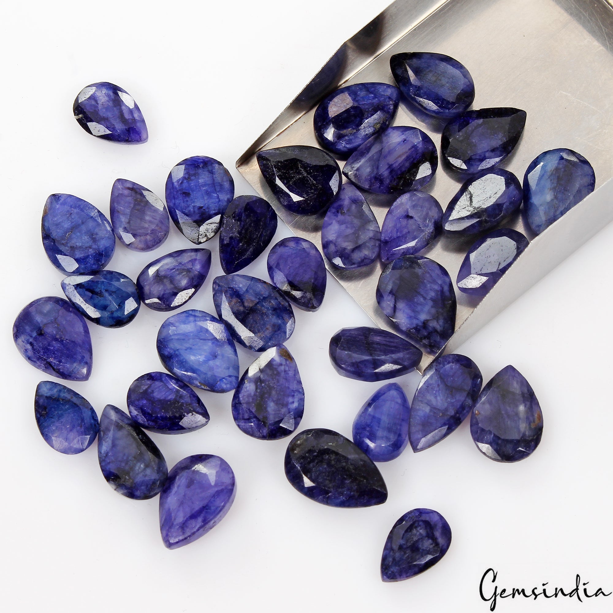 140 Ct Natural Top Quality Blue Beryl Pear Cut Loose Gemstones For Jewelry 33 Pc