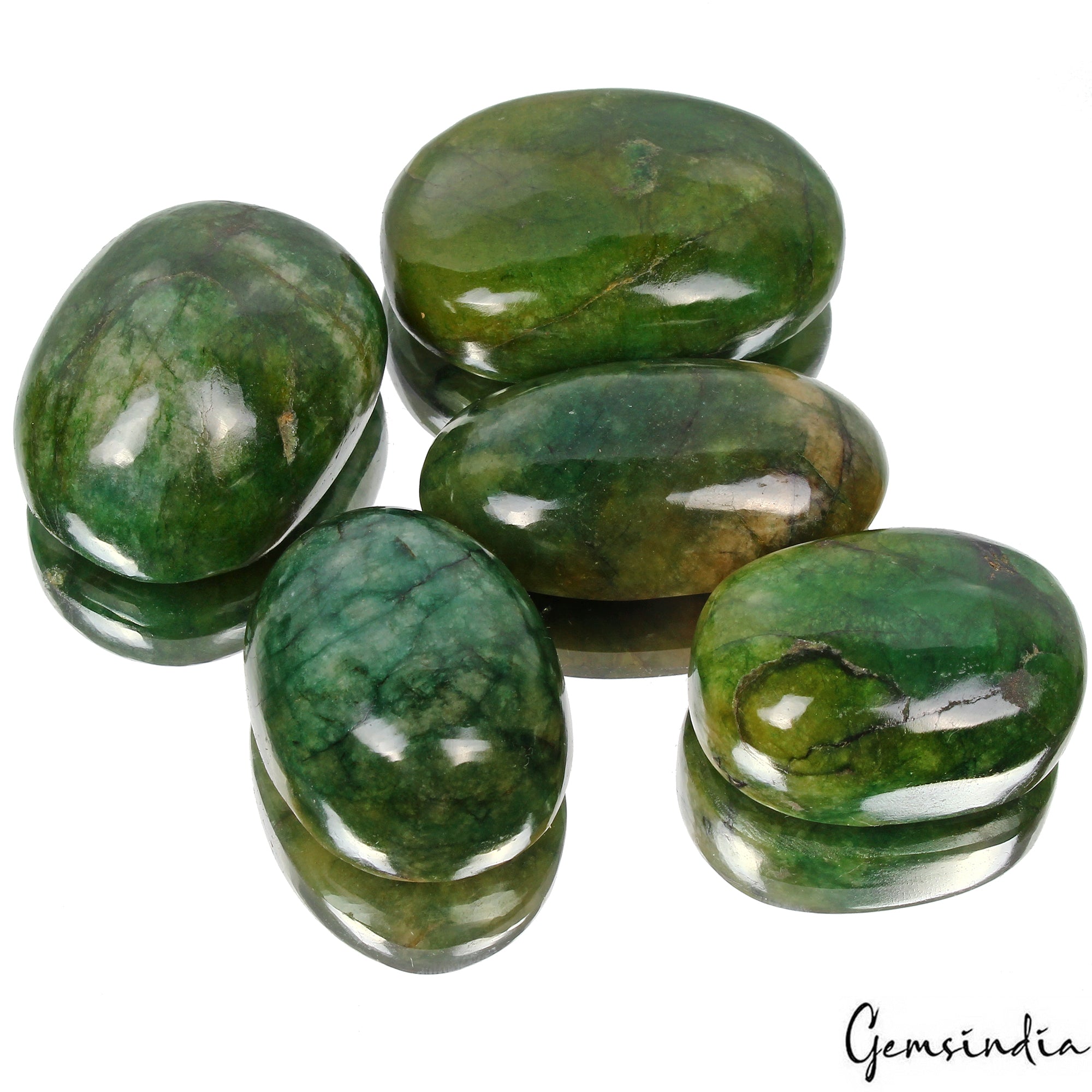 1320Ct/5 Pcs Natural Brazilian Bottle Green Emerald Mix Cab Loose Wholesale Gems