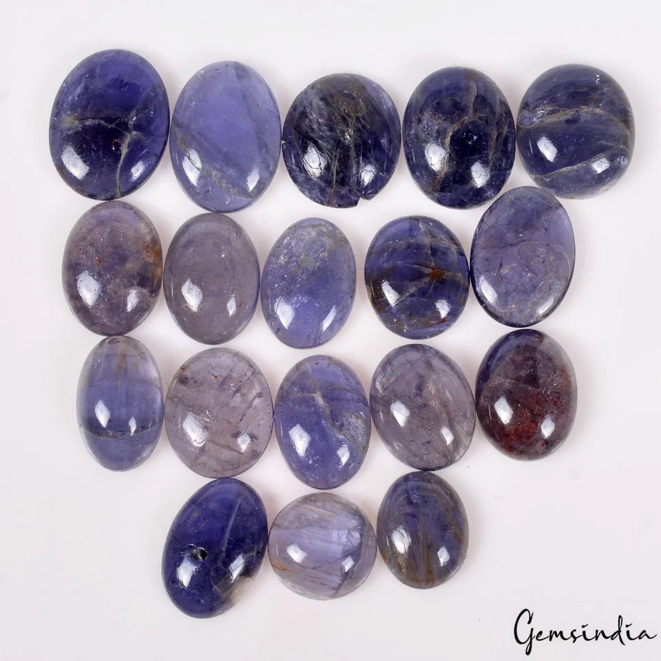 117.50 Ct Natural Untreated Violet Blue Iolite Oval Cab Loose Gemstones lot~18 P