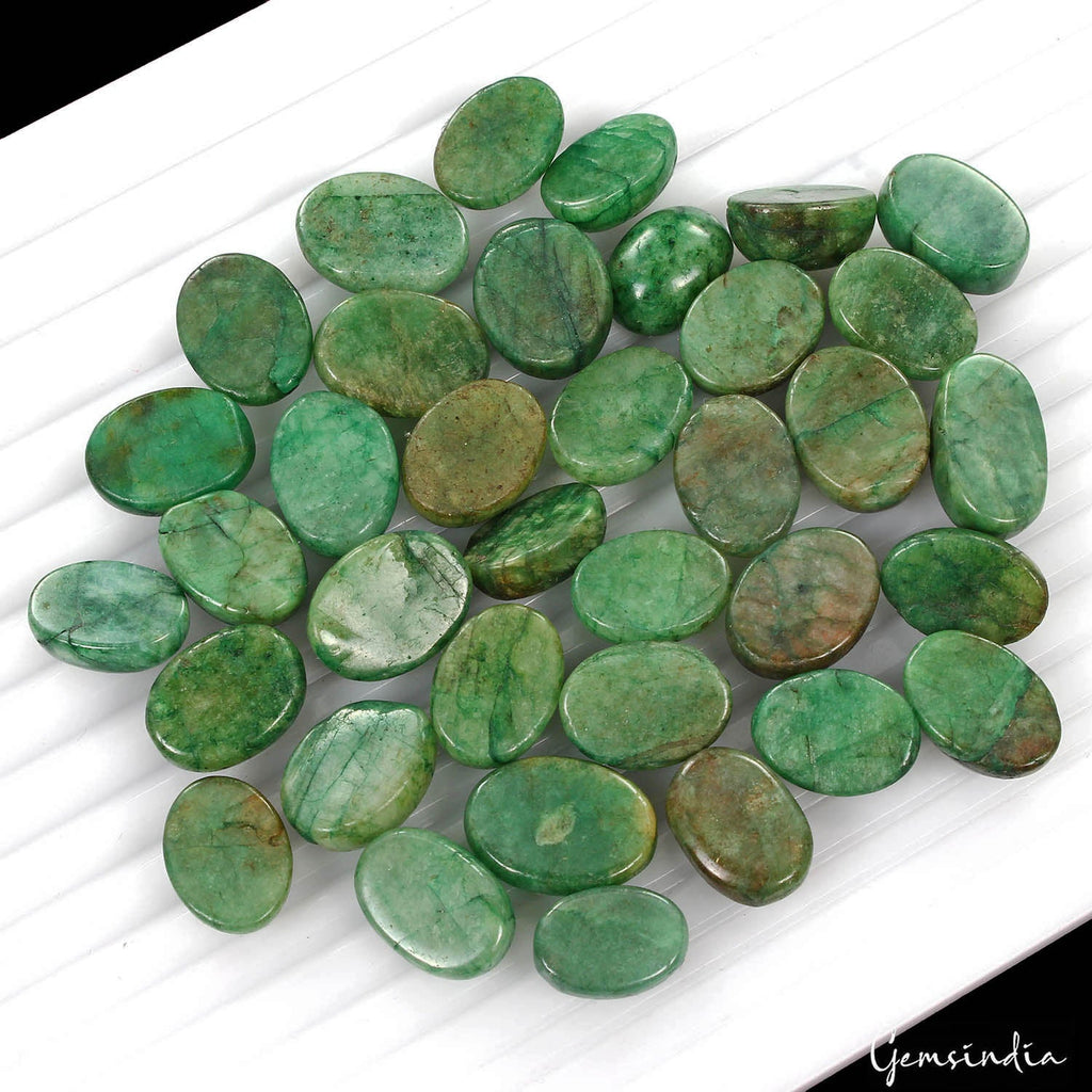 420 Ct Natural Green Brazilian Emerald Oval Cab Loose Gemstone Lot For Jewelry