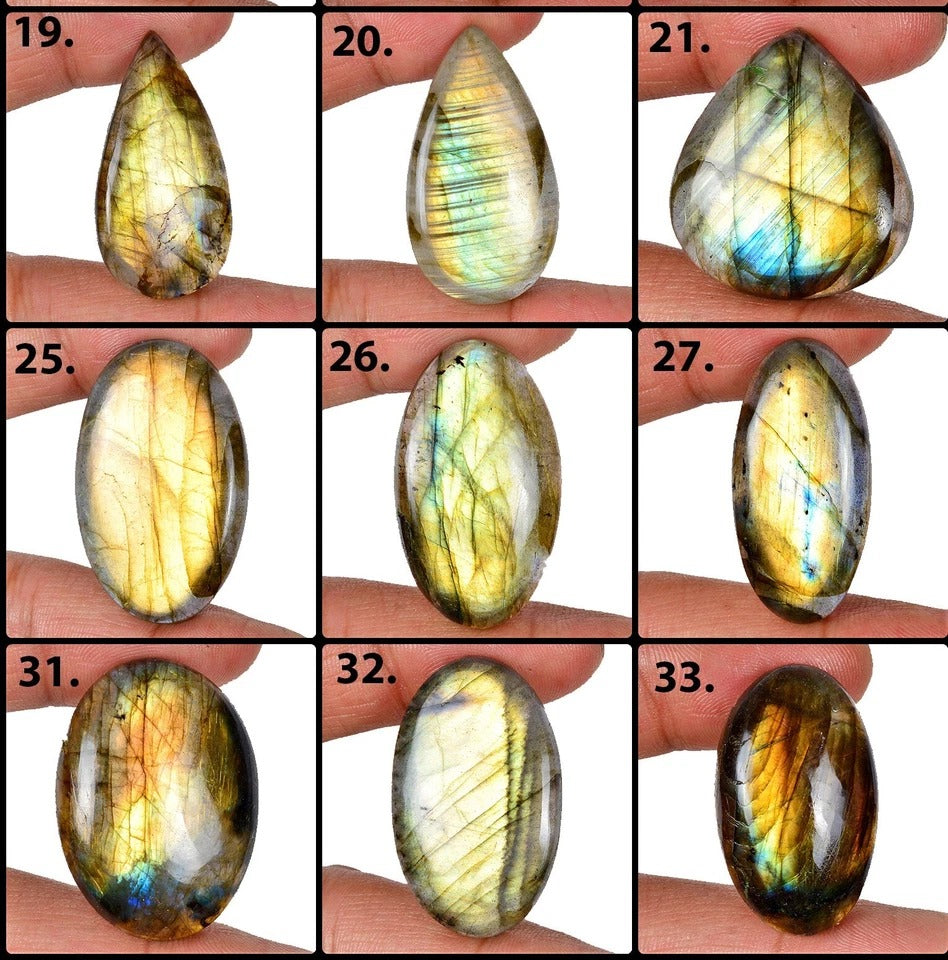 Natural Labradorite Mix Size Multi Fire Loose Gemstone Cabochon Lot 1600 CT/36Pc