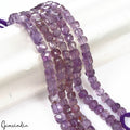 480 Cts Natural Untreated Purple Amethyst Gems Dice Cut Drilled Beads 5 Strand