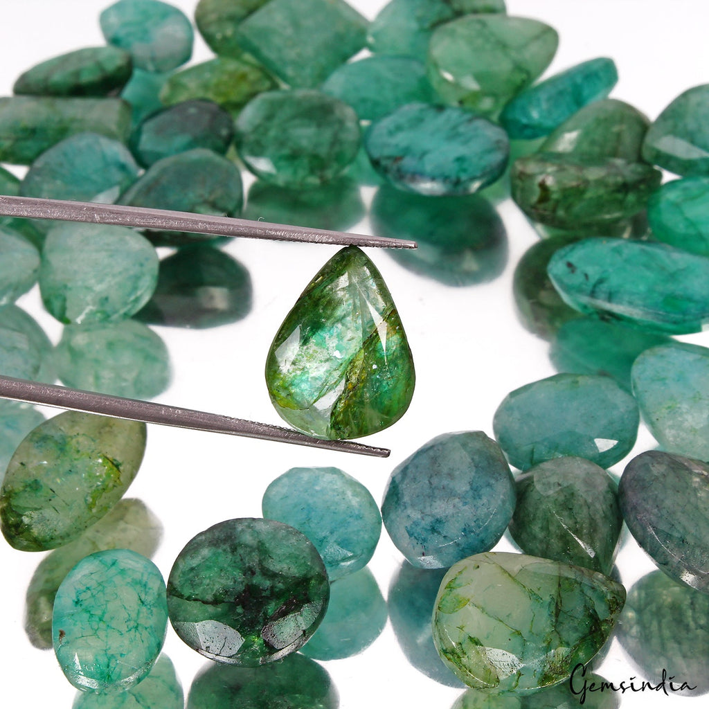 41 Pc Natural Brazilian Emerald 12-20mm Mix Cut Loose Certified Gemstones~350 Ct