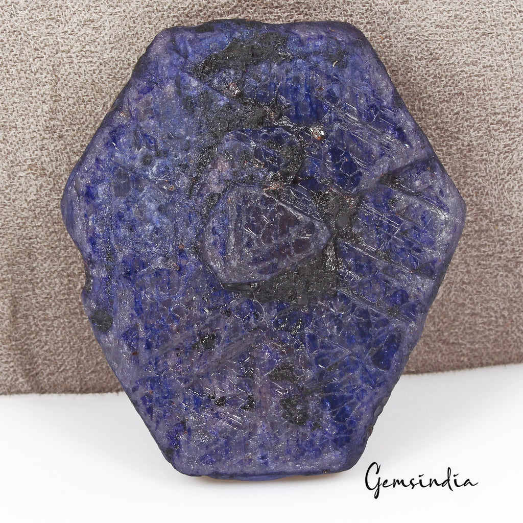 240 Ct Natural Blue Sapphire Uncut Rough Earth Mined Loose Raw Mineral Huge Gem
