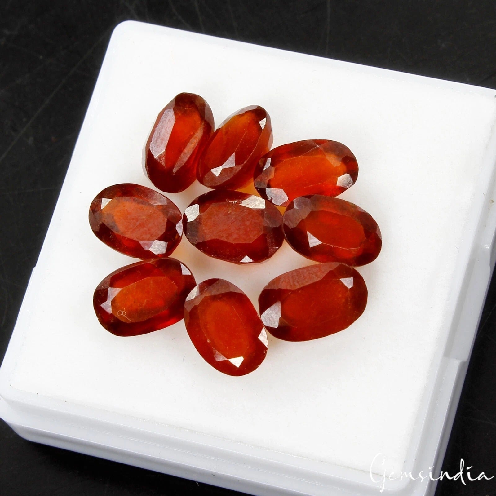 Hessonite Garnet Lot, Loose Gemstone, Oval Cut, Untreated — 9 Pieces, 9mm, 23.30 Ct, Sri Lanka