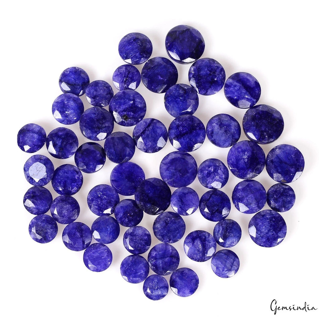 200 Ct/50 Pcs Natural Royal Blue USA Beryl Round Cut Loose Gems Lot for Jewelry