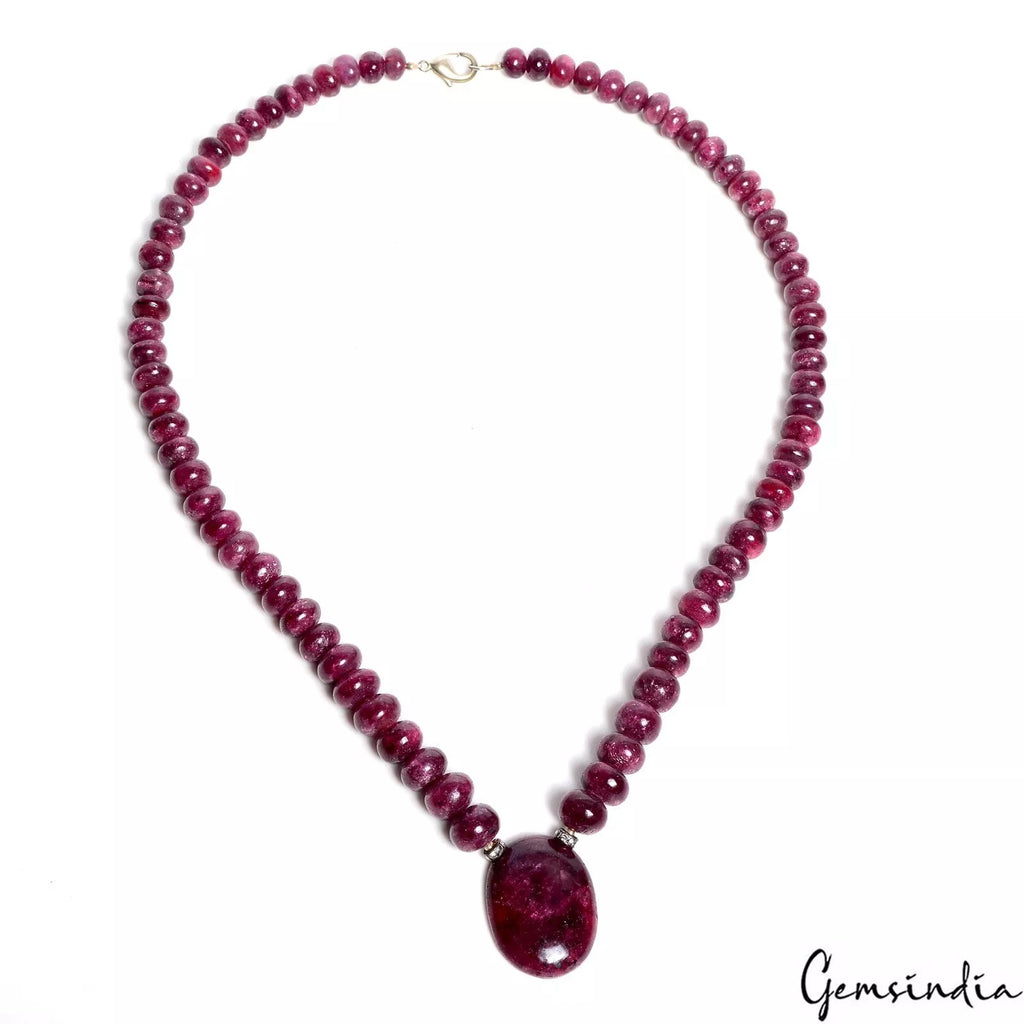 Ruby Necklace, Dark Red — 7mm to 11mm, 560 Ct, Madagascar