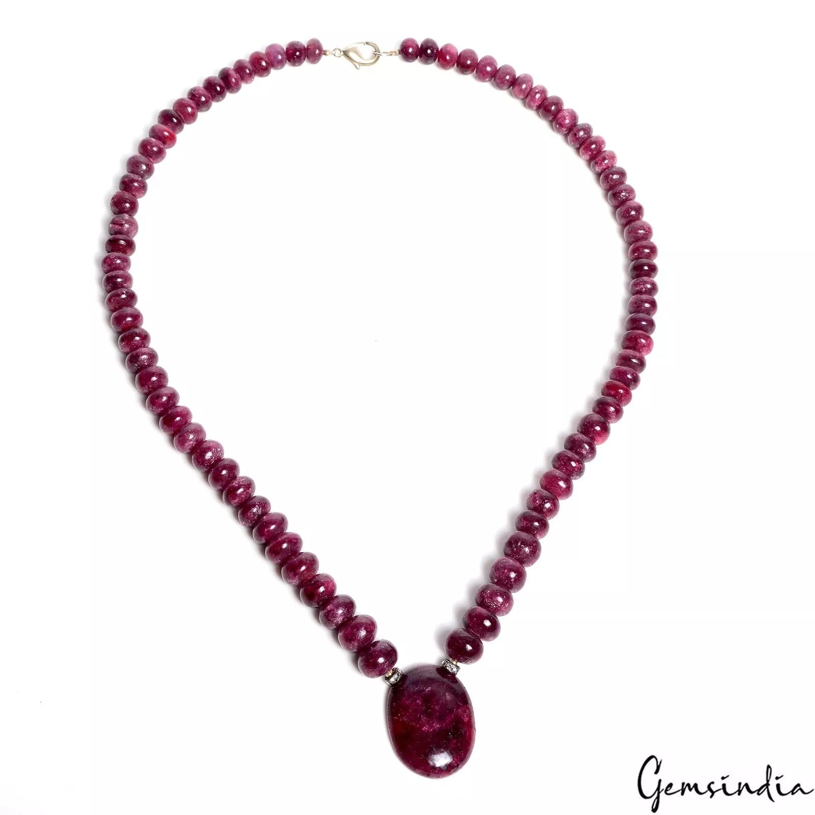 Ruby Necklace, Dark Red — 7mm to 11mm, 560 Ct, Madagascar