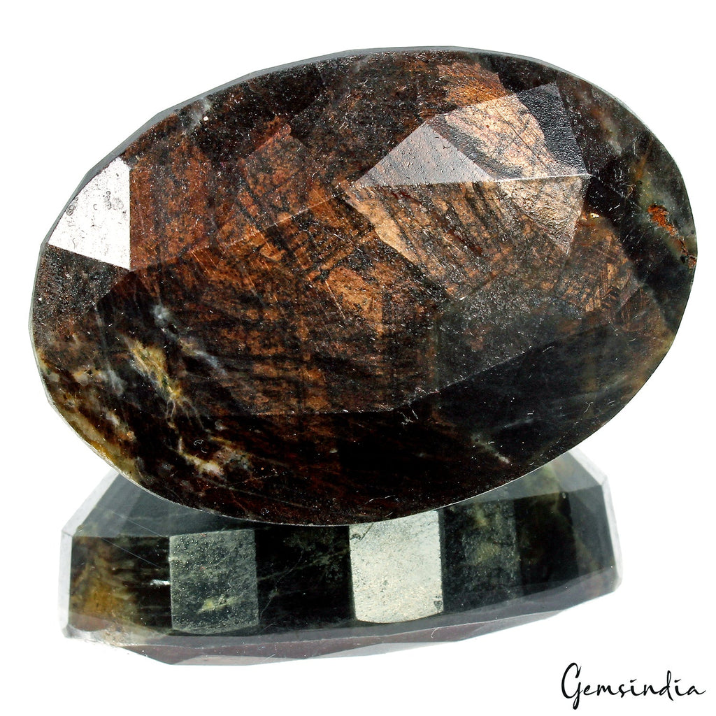Certified 830 Cts Natural Untreated Black Brown Sapphire Oval Cut Loose Huge Gem