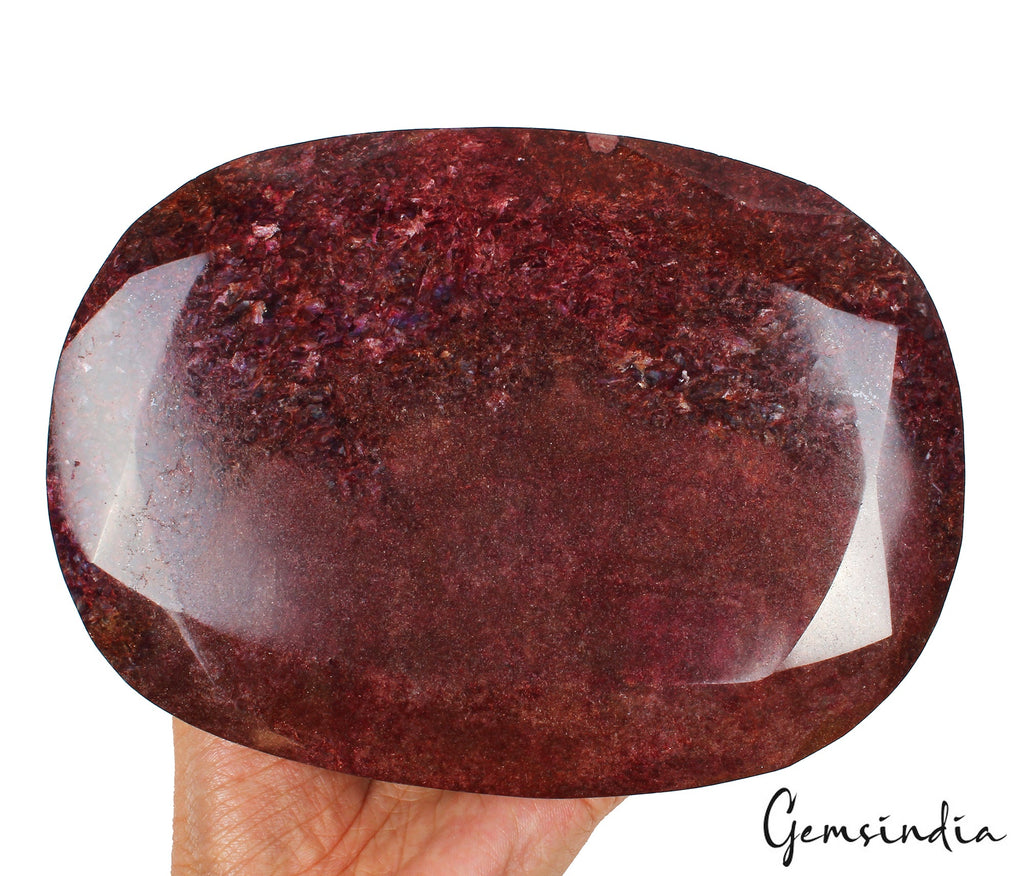 1.7 Kilo Natural Red Ruby Huge Oval Faceted Madagascar Museum size Gemstone