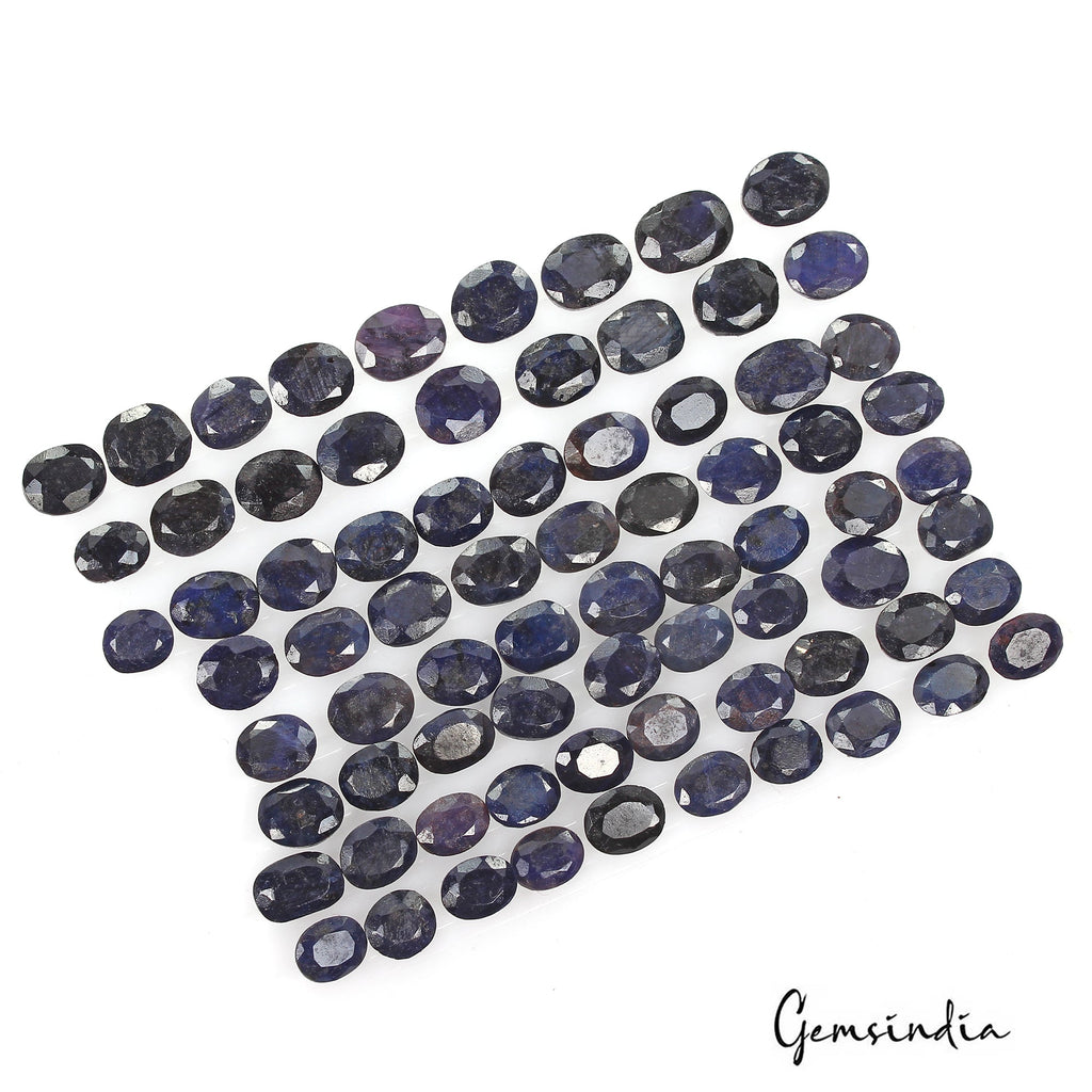 200.00 Ct Natural Bue Sapphire Oval Faceted Loose Wholesale Gemstone Lot 75 Pcs