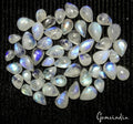 43.20 Ct/50 Pcs Natural Untreated Blue Shine Moonstone Pear Cab Gems For Jewelry
