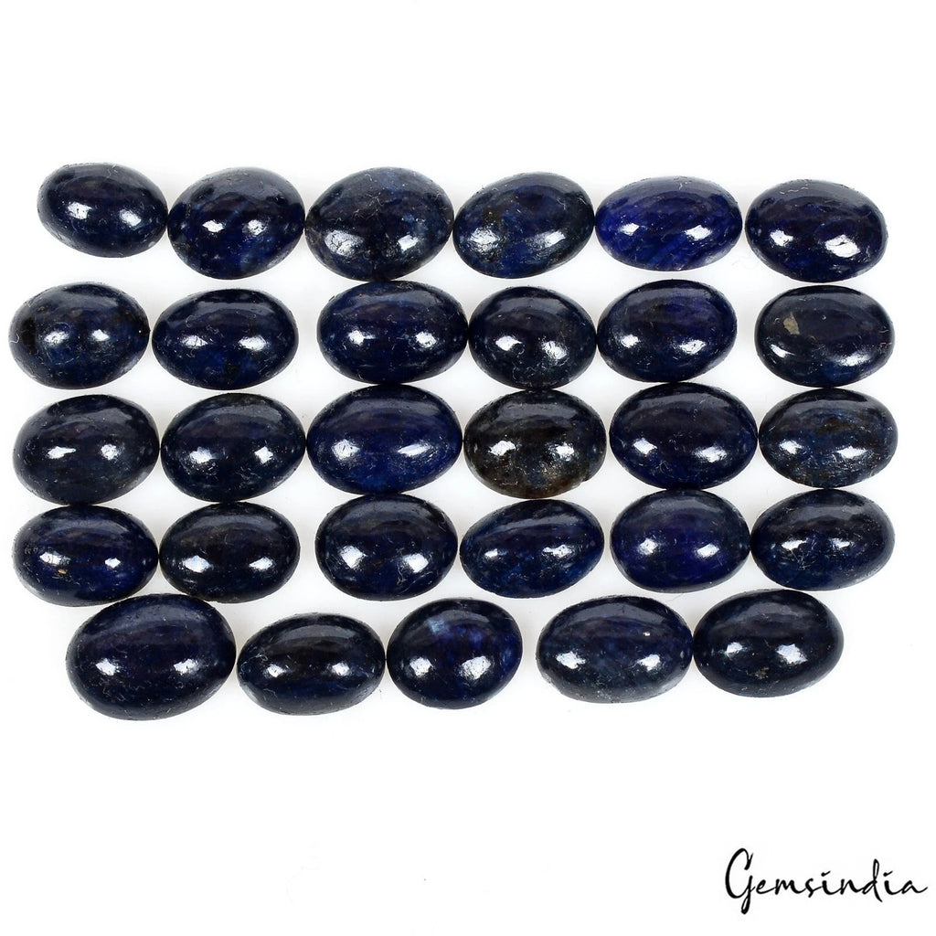 Blue Sapphire Lot, Cabochon — 29 Pieces, 8mm To 11mm, 76.10 Ct