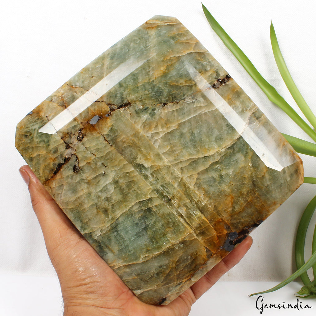 3.6 Kilo Octagon Cut Natural Green Aquamarine Unheated Brazil Large Gemstone