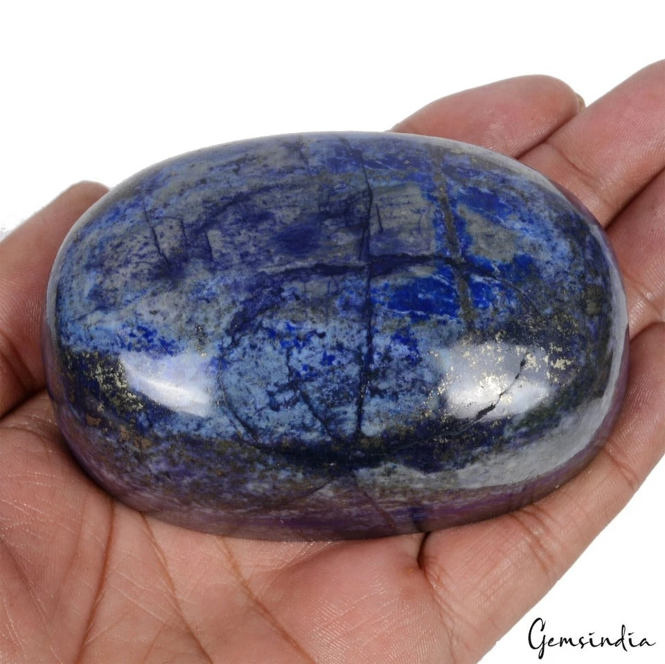 Lapis Lazuli Cabochon, Blue — 87x58x35 mm, 2020 Ct, Afghanistan
