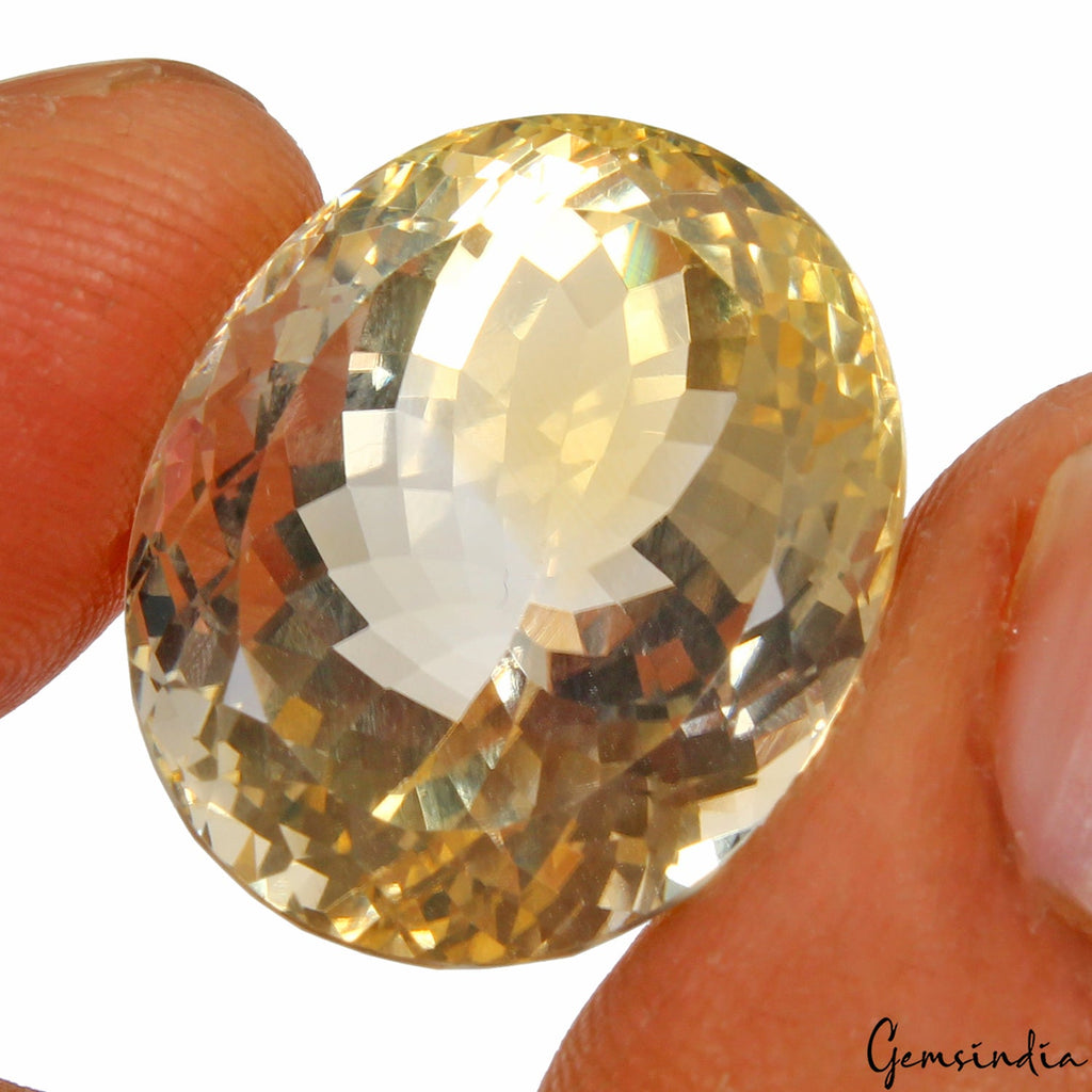 VVS Natural Yellow Citrine 34.70Ct Oval Cut Loose AAA Quality Untreated Gemstone