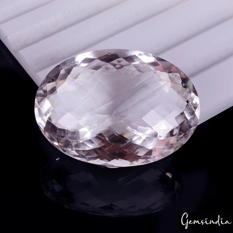 Certified 60.40 Ct Natural Bolivian Lavender Amethyst Oval Checker Cut Loose Gem