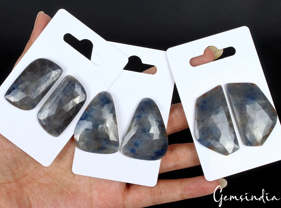 Blue Sapphire Lot, Loose Gemstone, Untreated, Blue Gray — 6 Pieces, 36mm to 42mm, 250 Ct
