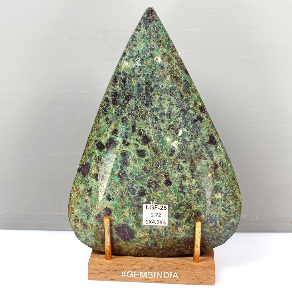 Large 1.7 kilo Natural Huge Green Blue Ruby Fuchsite Pear Cut Untreated Gemstone