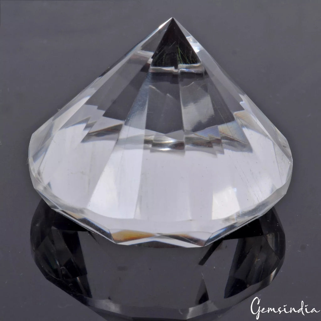 White Quartz Loose Gemstone, Round cut — 34x26mm, 153.40 Ct, Brazil